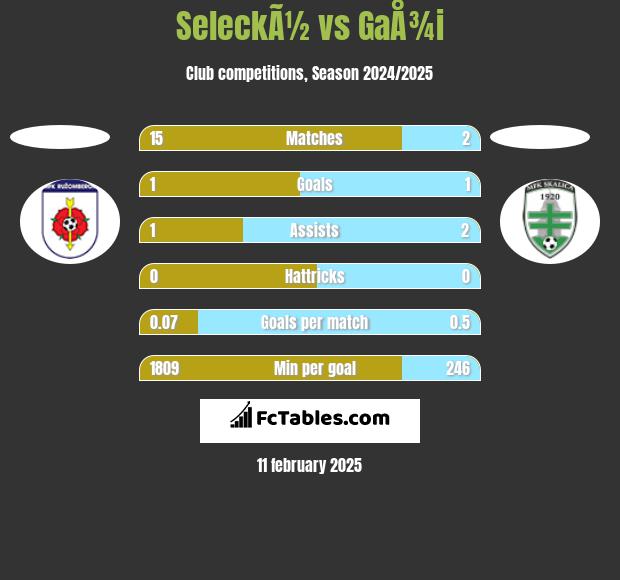 SeleckÃ½ vs GaÅ¾i h2h player stats