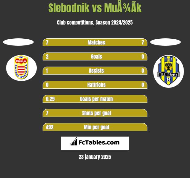 Slebodnik vs MuÅ¾Ã­k h2h player stats