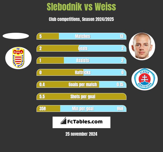 Slebodnik vs Weiss h2h player stats