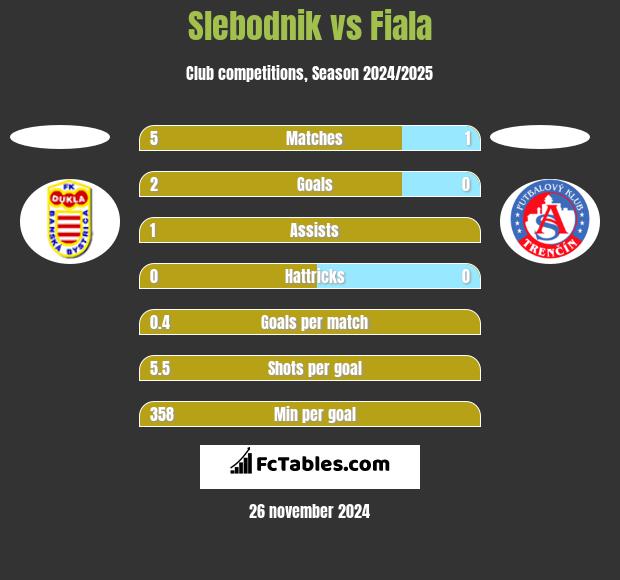 Slebodnik vs Fiala h2h player stats