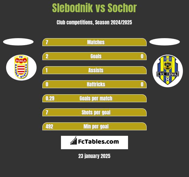 Slebodnik vs Sochor h2h player stats