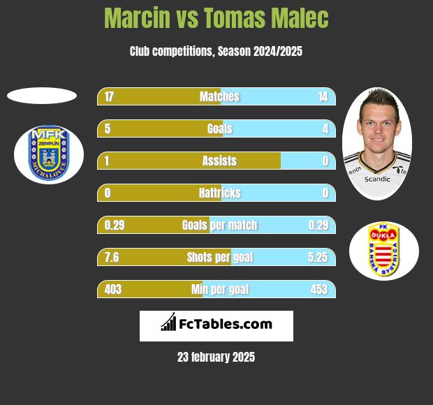 Marcin vs Tomas Malec h2h player stats