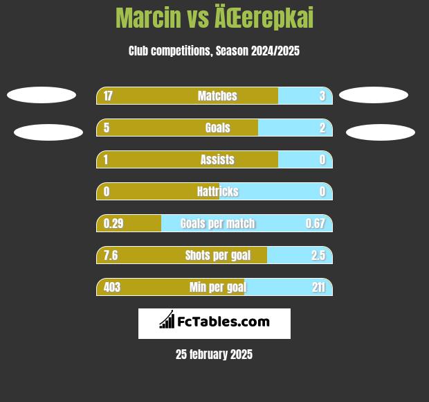 Marcin vs ÄŒerepkai h2h player stats