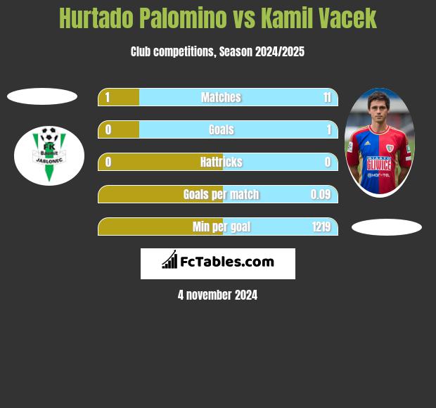 Hurtado Palomino vs Kamil Vacek h2h player stats