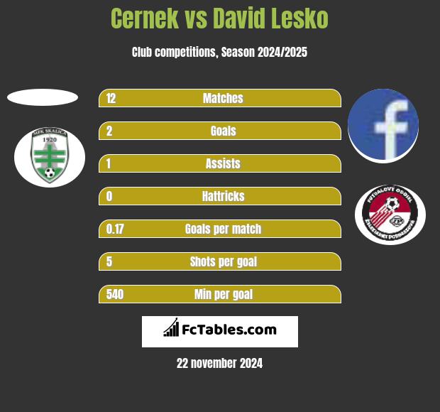 Cernek vs David Lesko h2h player stats