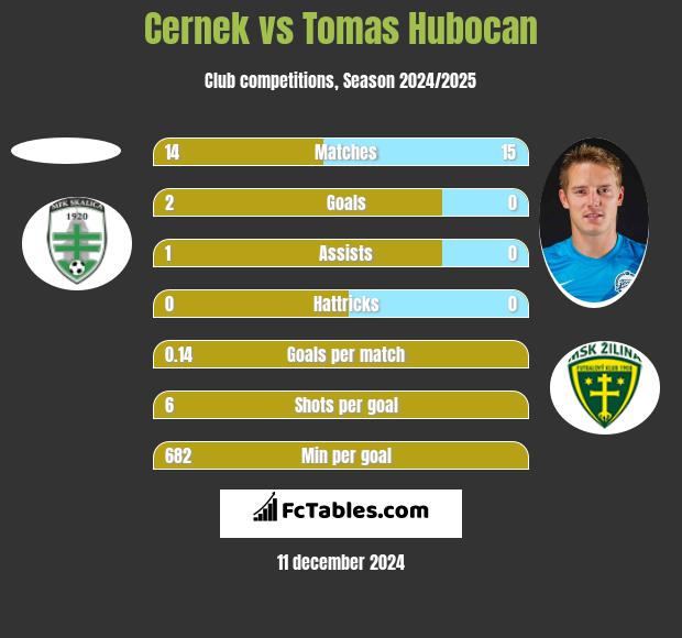 Cernek vs Tomas Hubocan h2h player stats