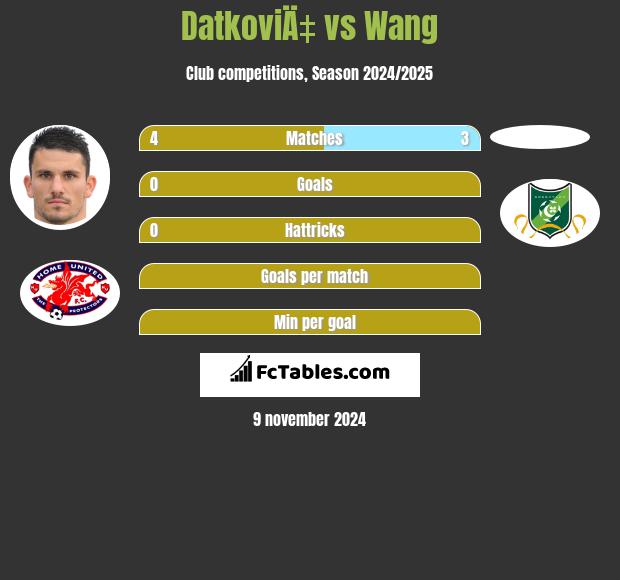 DatkoviÄ‡ vs Wang h2h player stats