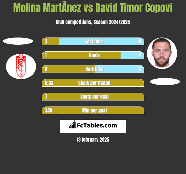 Molina MartÃ­nez vs David Timor Copovi h2h player stats