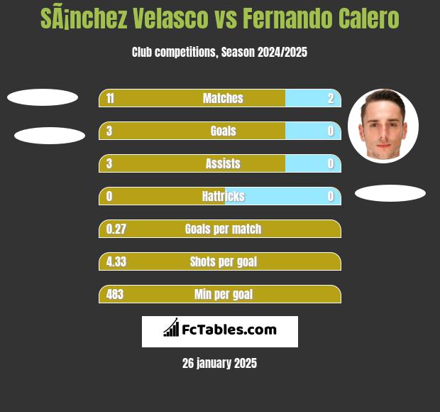 SÃ¡nchez Velasco vs Fernando Calero h2h player stats