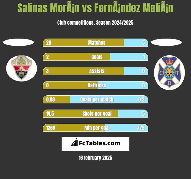 Salinas MorÃ¡n vs FernÃ¡ndez MeliÃ¡n h2h player stats