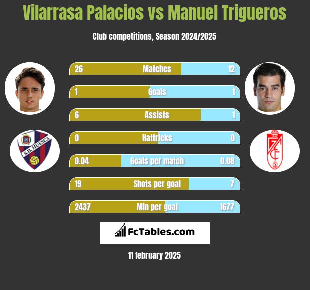 Vilarrasa Palacios vs Manuel Trigueros h2h player stats