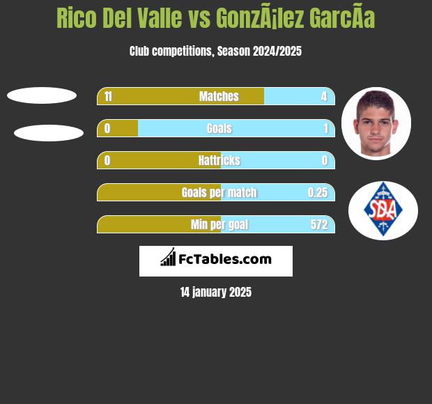 Rico Del Valle vs GonzÃ¡lez GarcÃ­a h2h player stats