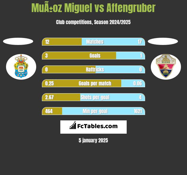 MuÃ±oz Miguel vs Affengruber h2h player stats