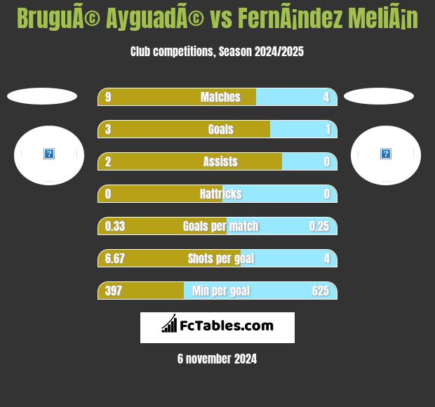 BruguÃ© AyguadÃ© vs FernÃ¡ndez MeliÃ¡n h2h player stats