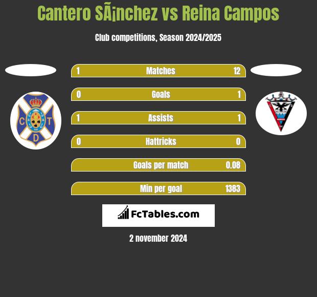 Cantero SÃ¡nchez vs Reina Campos h2h player stats