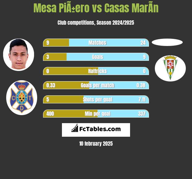 Mesa PiÃ±ero vs Casas MarÃ­n h2h player stats