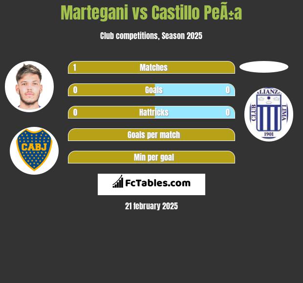 Martegani vs Castillo PeÃ±a h2h player stats