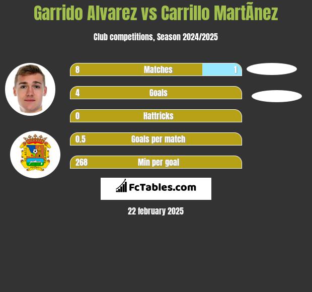 Garrido Alvarez vs Carrillo MartÃ­nez h2h player stats