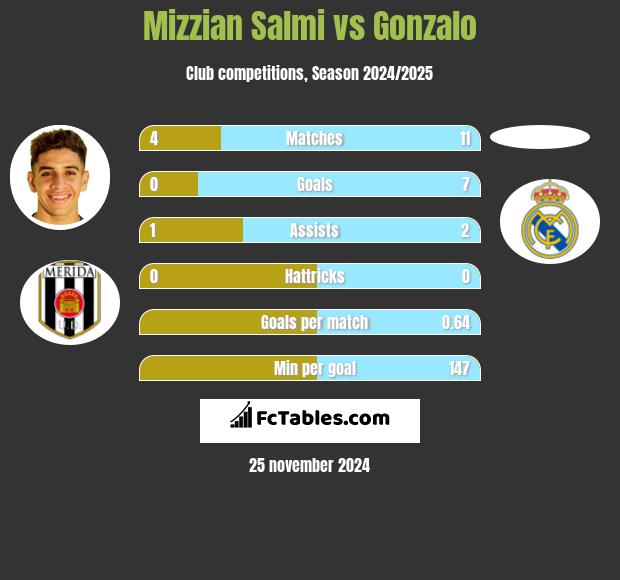 Mizzian Salmi vs Gonzalo h2h player stats