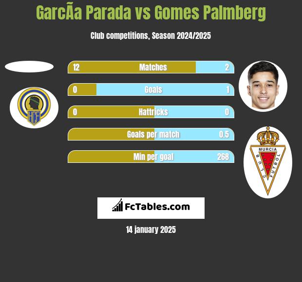 GarcÃ­a Parada vs Gomes Palmberg h2h player stats