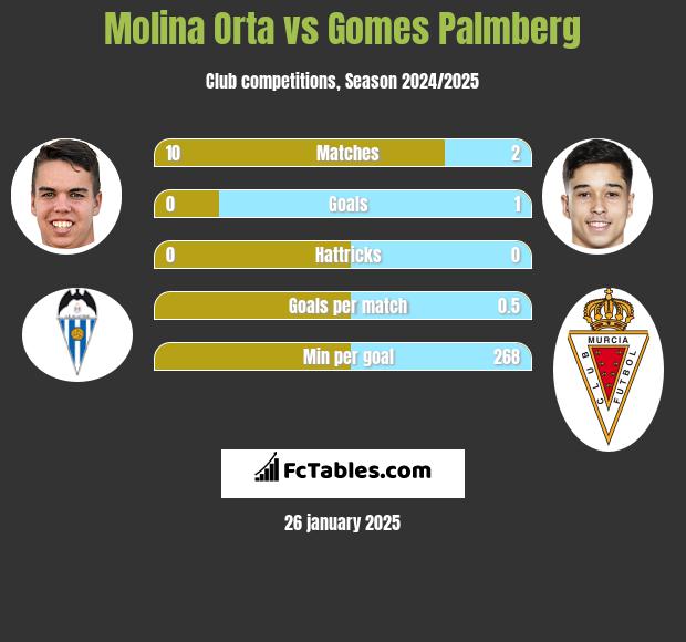 Molina Orta vs Gomes Palmberg h2h player stats