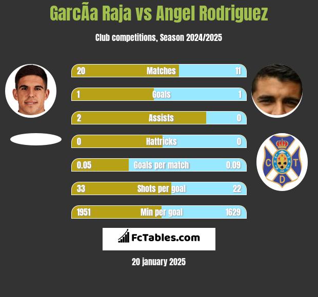 GarcÃ­a Raja vs Angel Rodriguez h2h player stats