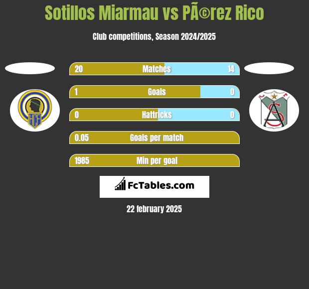 Sotillos Miarmau vs PÃ©rez Rico h2h player stats