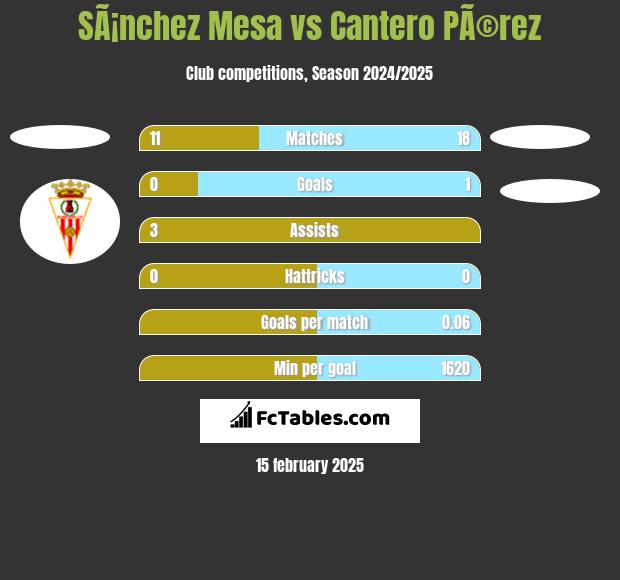 SÃ¡nchez Mesa vs Cantero PÃ©rez h2h player stats