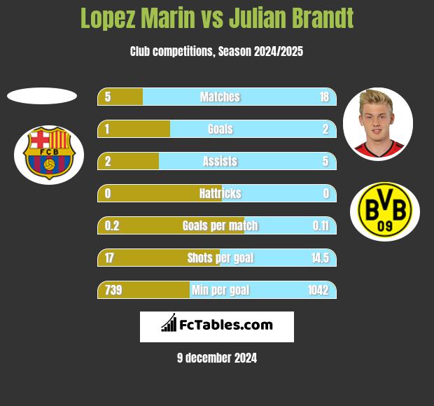 Lopez Marin vs Julian Brandt h2h player stats