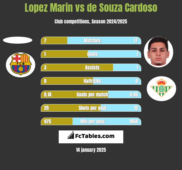 Lopez Marin vs de Souza Cardoso h2h player stats