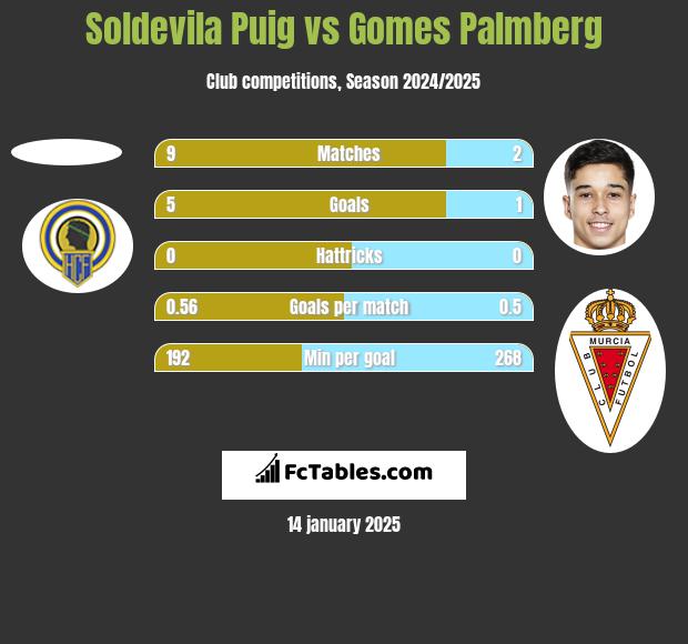 Soldevila Puig vs Gomes Palmberg h2h player stats