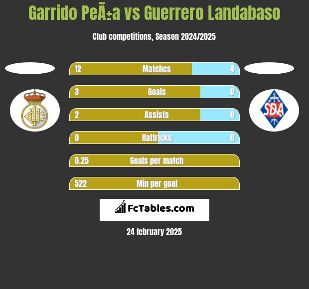 Garrido PeÃ±a vs Guerrero Landabaso h2h player stats