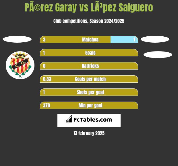 PÃ©rez Garay vs LÃ³pez Salguero h2h player stats