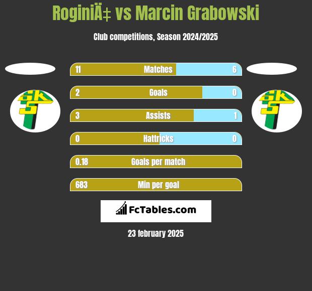 RoginiÄ‡ vs Marcin Grabowski h2h player stats