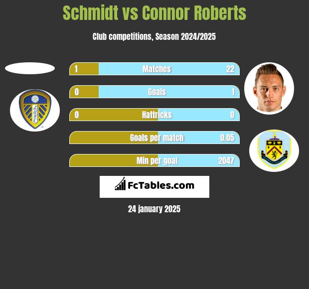 Schmidt vs Connor Roberts h2h player stats