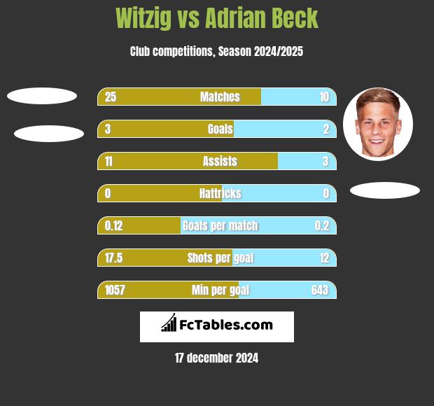 Witzig vs Adrian Beck h2h player stats