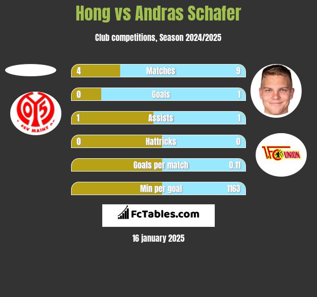 Hong vs Andras Schafer h2h player stats