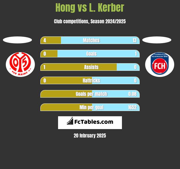 Hong vs L. Kerber h2h player stats