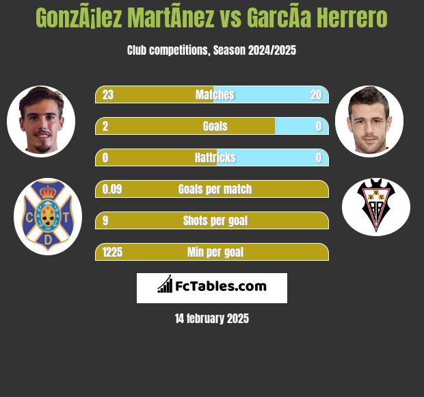 GonzÃ¡lez MartÃ­nez vs GarcÃ­a Herrero h2h player stats