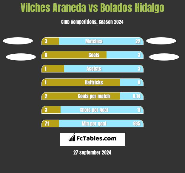 Vilches Araneda vs Bolados Hidalgo h2h player stats