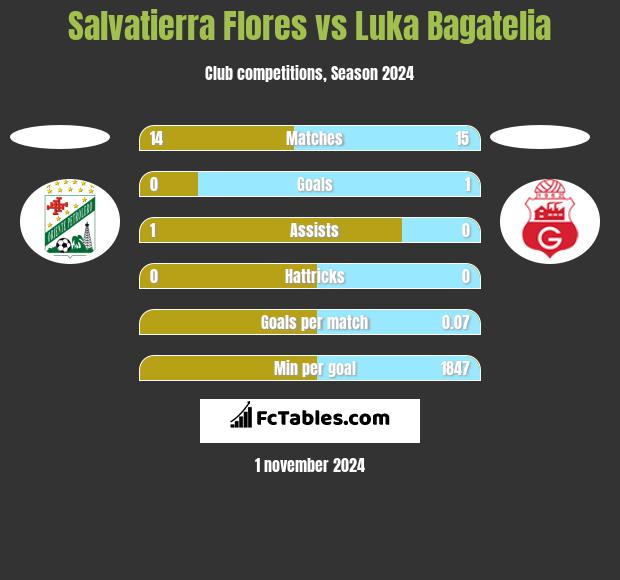 Salvatierra Flores vs Luka Bagatelia h2h player stats