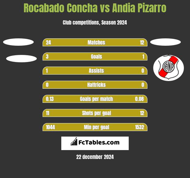 Rocabado Concha vs Andia Pizarro h2h player stats