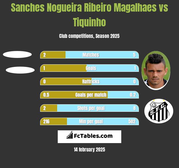 Sanches Nogueira Ribeiro Magalhaes vs Tiquinho h2h player stats