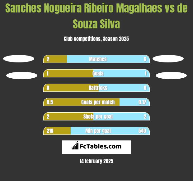 Sanches Nogueira Ribeiro Magalhaes vs de Souza Silva h2h player stats