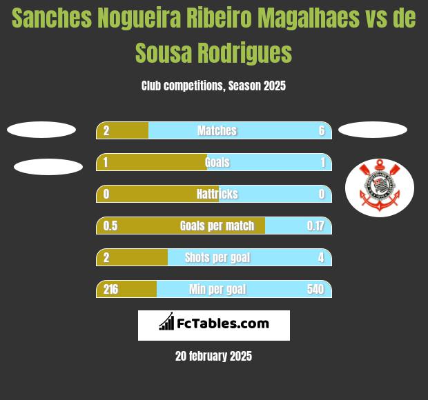 Sanches Nogueira Ribeiro Magalhaes vs de Sousa Rodrigues h2h player stats