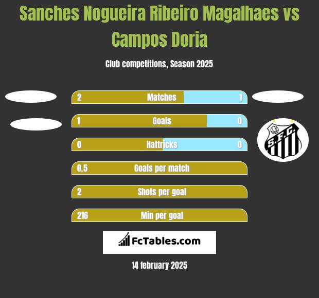 Sanches Nogueira Ribeiro Magalhaes vs Campos Doria h2h player stats