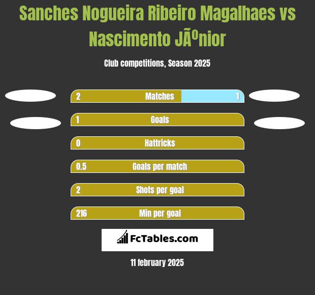 Sanches Nogueira Ribeiro Magalhaes vs Nascimento JÃºnior h2h player stats