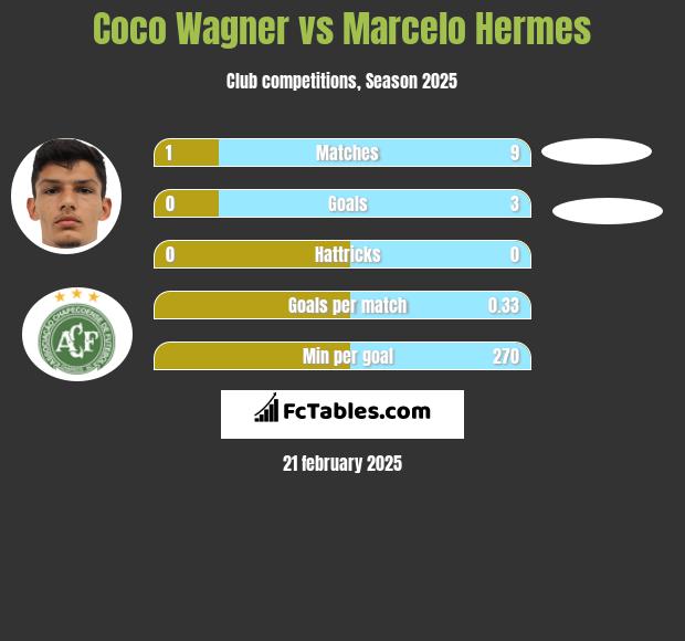 Coco Wagner vs Marcelo Hermes h2h player stats