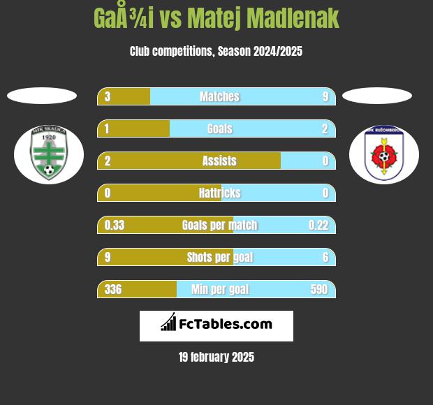 GaÅ¾i vs Matej Madlenak h2h player stats