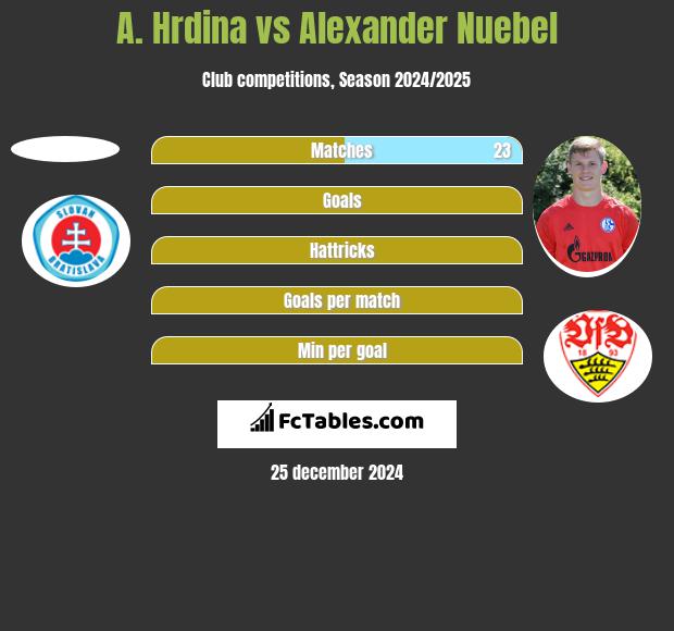 A. Hrdina vs Alexander Nuebel h2h player stats